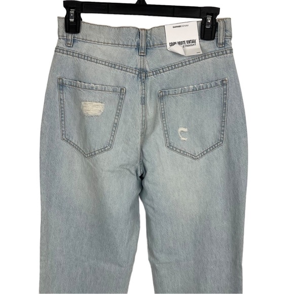 GARAGE Denim Junior Women’s Blue Jeans Sz 3/W26 Distress Shark Bite Straight NWT - Picture 4 of 9